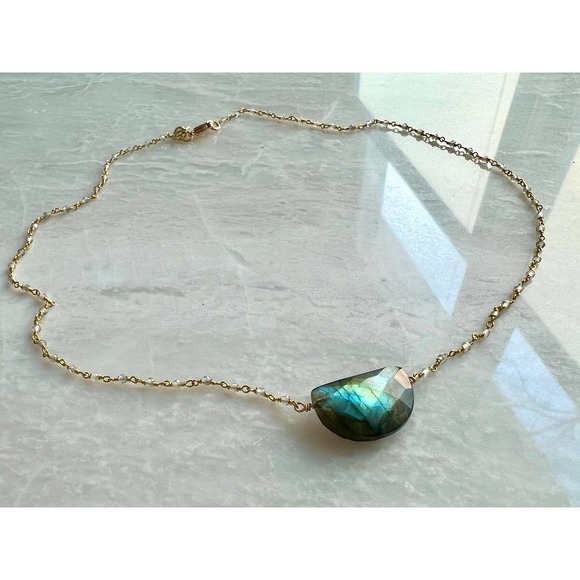 *Sloane* Labradorite Gemstone Rosary Choker - Picture 2 of 6